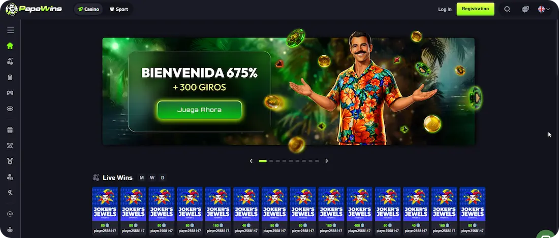 PapaWins Casino Site
